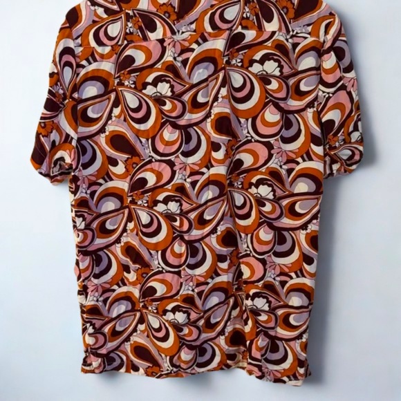 Cactus Man Ricky Singh Retro Floral Print Button Up Short Sleeve Shirt - Picture 3 of 3